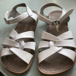 Saltwater white sandals size 2